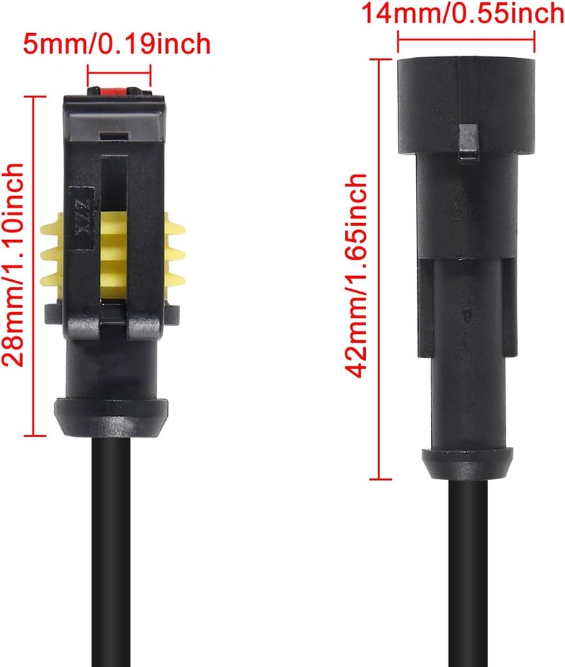 AiTrip 10 Kit 1 Pin Connector,Way Car Waterproof Electrical Connector,1 pin Plug Auto Electrical Wire Connectors with Wire 16 AWG Marine for Car, Truck, Boat, and Other Wire Connections - Image 2